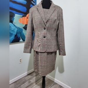 Chadwicks of Boston Tweed Midi Dress Suit Set Matching Blazer Career Classic